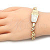 Oro Laminado ID Bracelet, Gold Filled Style Elephant Design, Polished, Golden Finish, 03.63.1944.08 (08 MM Thickness, 8 Inches Length)