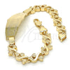 Oro Laminado ID Bracelet, Gold Filled Style Elephant Design, Polished, Golden Finish, 03.63.1944.08 (08 MM Thickness, 8 Inches Length)