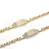 Oro Laminado ID Bracelet, Gold Filled Style Dolphin and Heart Design, Polished, Golden Finish, 03.63.1945.08 (08 MM Thickness, 8 Inches Length)