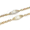 Oro Laminado ID Bracelet, Gold Filled Style Flower and Heart Design, Polished, Golden Finish, 03.63.1947.08 (08 MM Thickness, 8 Inches Length)