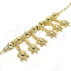 Oro Laminado Charm Bracelet, Gold Filled Style Turtle Design, Polished, Golden Finish, 03.63.1953.08 (04 MM Thickness, 8 Inches Length)