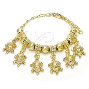 Gold Filled Bracelet — Charm Bracelet Turtle Design Polished 03.63. 04 MM — main product view — SKU 123872 | Oro Laminado brazalete — Charm Bracelet Turtle diseño pulido 03.63. 04 MM — SKU 123872