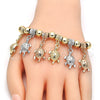 Oro Laminado Charm Bracelet, Gold Filled Style Turtle Design, Polished, Tricolor, 03.63.1953.1.08 (04 MM Thickness, 8 Inches Length)