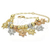 Oro Laminado Charm Bracelet, Gold Filled Style Turtle Design, Polished, Tricolor, 03.63.1953.1.08 (04 MM Thickness, 8 Inches Length)