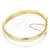 Oro Laminado Individual Bangle, Gold Filled Style Diamond Cutting Finish, Golden Finish, 07.168.0016.05 (08 MM Thickness, Size 5 (2.50 Diameter))