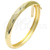 Oro Laminado Individual Bangle, Gold Filled Style Diamond Cutting Finish, Golden Finish, 07.168.0016.05 (08 MM Thickness, Size 5 (2.50 Diameter))
