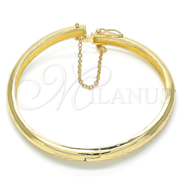 Oro Laminado Individual Bangle, Gold Filled Style Diamond Cutting Finish, Golden Finish, 07.168.0018.05 (06 MM Thickness, Size 5 (2.50 Diameter))