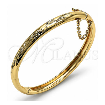 Oro Laminado Individual Bangle, Gold Filled Style Diamond Cutting Finish, Golden Finish, 07.168.0018.05 (06 MM Thickness, Size 5 (2.50 Diameter))