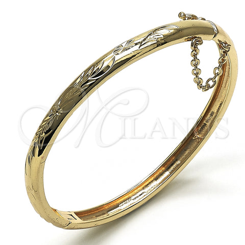 Oro Laminado Individual Bangle, Gold Filled Style Diamond Cutting Finish, Golden Finish, 07.168.0018.05 (06 MM Thickness, Size 5 (2.50 Diameter))