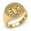 Oro Laminado Mens Ring, Gold Filled Style San Benito Design, with White Cubic Zirconia, Polished, Golden Finish, 01.283.0002.10 (Size 10)