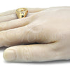 Oro Laminado Mens Ring, Gold Filled Style San Benito Design, with White Cubic Zirconia, Polished, Golden Finish, 01.283.0002.12 (Size 12)