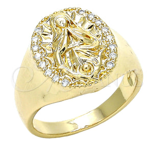 Gold Filled Ring — Mens Ring Altagracia Design with White Cubic Zirconia — main product view — SKU 123953 | Oro Laminado anillo — Mens Ring Altagracia diseño with blanco Cubic Zirconia — SKU 123953
