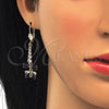 Oro Laminado Earring and Pendant Adult Set, Gold Filled Style Teardrop Design, with Sapphire Blue and White Cubic Zirconia, Polished, Golden Finish, 10.210.0087.2