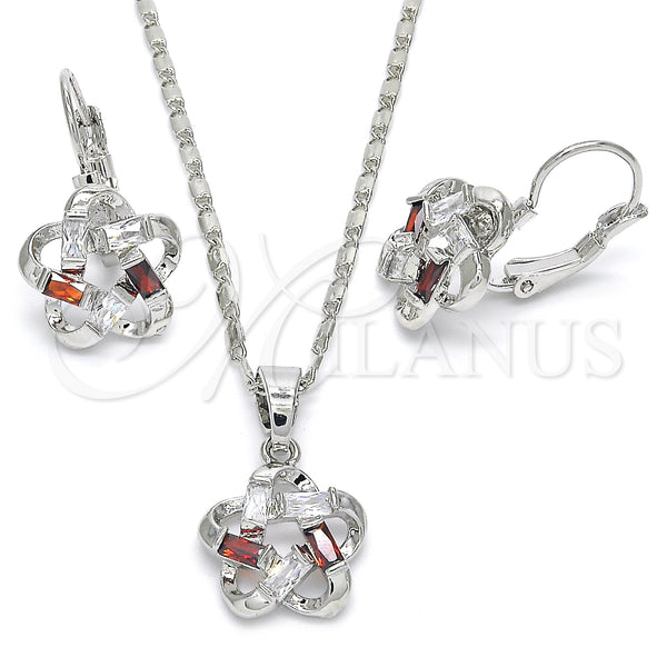 White Gold Filled Ring — Earring and Pendant Adult Set Flower Design with — main product view — SKU 124033 | Oro Laminado Blanco anillo — Earring and Pendant Adult Set flor diseño with — SKU 124033