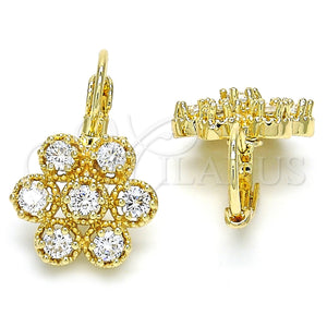 Gold Filled Ring — Leverback Earring with White Cubic Zirconia Polished 02. — main product view — SKU 124042 | Oro Laminado anillo — Leverback Earring with blanco Cubic Zirconia pulido 02. — SKU 124042
