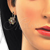 Oro Laminado Leverback Earring, Gold Filled Style with Multicolor Cubic Zirconia, Polished, Golden Finish for wholesale, additional product view 2