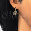 Oro Laminado Leverback Earring, Gold Filled Style with Multicolor Cubic Zirconia, Polished, Golden Finish for wholesale, additional product view 3