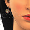 Oro Laminado Leverback Earring, Gold Filled Style with Garnet and White Cubic Zirconia, Polished, Golden for wholesale, additional product view 2