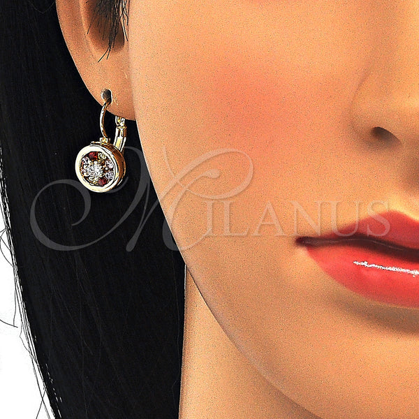 Gold Filled Ring — Leverback Earring Flower Design with Multicolor Cubic Zirconia — alternate product view — SKU 124064 | Oro Laminado anillo — Leverback Earring flor diseño with Multicolor Cubic Zirconia — SKU 124064