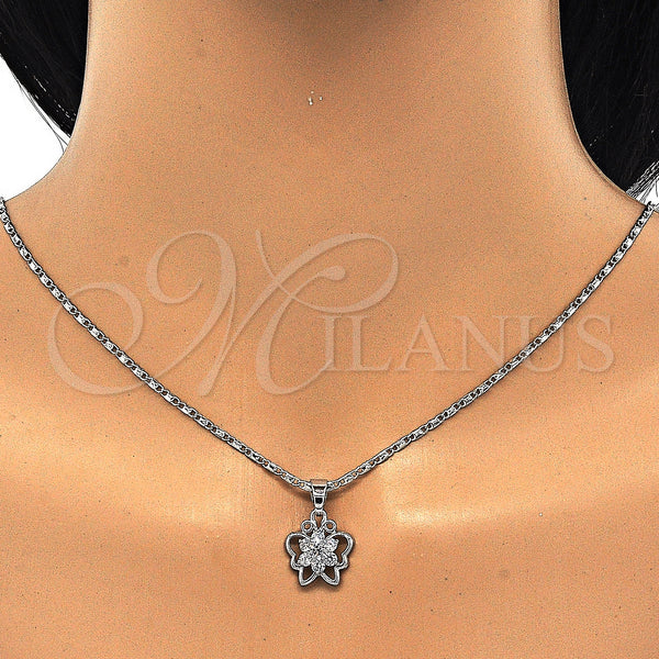 White Gold Filled Ring — Earring and Pendant Adult Set Butterfly and Flower — alternate product view — SKU 124133 | Oro Laminado Blanco anillo — Earring and Pendant Adult Set Butterfly and flor — SKU 124133
