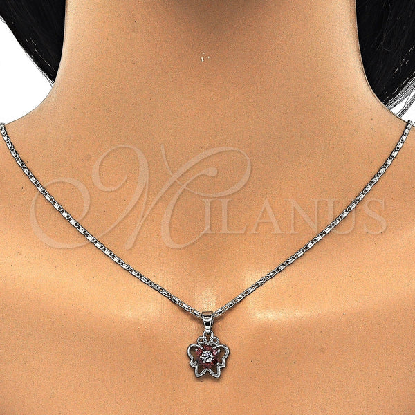 White Gold Filled Ring — Earring and Pendant Adult Set Butterfly and Flower — alternate product view — SKU 124134 | Oro Laminado Blanco anillo — Earring and Pendant Adult Set Butterfly and flor — SKU 124134