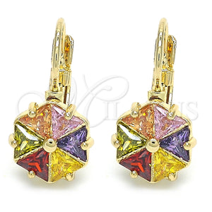 Gold Filled Ring — Leverback Earring with Multicolor Cubic Zirconia Polished 02. — main product view — SKU 124179 | Oro Laminado anillo — Leverback Earring with Multicolor Cubic Zirconia pulido 02. — SKU 124179