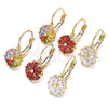 Oro Laminado Leverback Earring, Gold Filled Style with Multicolor Cubic Zirconia, Polished, Golden Finish for wholesale, additional product view 7