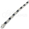 White Gold Filled Bracelet — Tennis Bracelet with Black Cubic Zirconia Polished 03. — alternate product view — SKU 124258 | Oro Laminado Blanco brazalete — Tennis Bracelet with negro Cubic Zirconia pulido 03. — SKU 124258