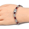 Rhodium Gold Filled Tennis Bracelet, with Garnet Cubic Zirconia, Polished, Rhodium Finish, 03.168.0026.8.07 (06 MM Thickness, 7 Inches Length)