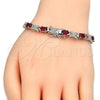 Rhodium Gold Filled Tennis Bracelet, with Garnet Cubic Zirconia, Polished, Rhodium Finish, 03.168.0026.8.07 (06 MM Thickness, 7 Inches Length)