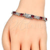 Rhodium Gold Filled Tennis Bracelet, with Garnet Cubic Zirconia, Polished, Rhodium Finish, 03.168.0026.8.07 (06 MM Thickness, 7 Inches Length)