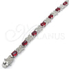 Rhodium Gold Filled Tennis Bracelet, with Garnet Cubic Zirconia, Polished, Rhodium Finish, 03.168.0026.8.07 (06 MM Thickness, 7 Inches Length)