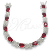 Rhodium Gold Filled Tennis Bracelet, with Garnet Cubic Zirconia, Polished, Rhodium Finish, 03.168.0026.8.07 (06 MM Thickness, 7 Inches Length)
