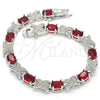 Rhodium Gold Filled Tennis Bracelet, with Garnet Cubic Zirconia, Polished, Rhodium Finish, 03.168.0026.8.07 (06 MM Thickness, 7 Inches Length)