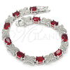 Rhodium Gold Filled Tennis Bracelet, with Garnet Cubic Zirconia, Polished, Rhodium Finish, 03.168.0026.8.07 (06 MM Thickness, 7 Inches Length)
