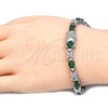 Rhodium Gold Filled Tennis Bracelet, with Green Cubic Zirconia, Polished, Rhodium Finish, 03.168.0026.9.07 (06 MM Thickness, 7 Inches Length)
