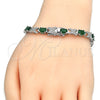 Rhodium Gold Filled Tennis Bracelet, with Green Cubic Zirconia, Polished, Rhodium Finish, 03.168.0026.9.07 (06 MM Thickness, 7 Inches Length)