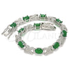 Rhodium Gold Filled Tennis Bracelet, with Green Cubic Zirconia, Polished, Rhodium Finish, 03.168.0026.9.07 (06 MM Thickness, 7 Inches Length)