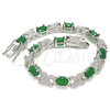 Rhodium Gold Filled Tennis Bracelet, with Green Cubic Zirconia, Polished, Rhodium Finish, 03.168.0026.9.07 (06 MM Thickness, 7 Inches Length)