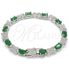 Rhodium Gold Filled Tennis Bracelet, with Green Cubic Zirconia, Polished, Rhodium Finish, 03.168.0026.9.07 (06 MM Thickness, 7 Inches Length)