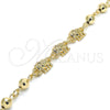 Oro Laminado Fancy Bracelet, Gold Filled Style Elephant Design, Polished, Golden Finish, 03.63.1955.07 (06 MM Thickness, 7 Inches Length)