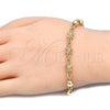 Oro Laminado Fancy Bracelet, Gold Filled Style Turtle Design, Polished, Golden Finish, 03.63.1956.07 (06 MM Thickness, 7 Inches Length)