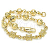 Oro Laminado Fancy Bracelet, Gold Filled Style Turtle Design, Polished, Golden Finish, 03.63.1956.07 (06 MM Thickness, 7 Inches Length)
