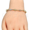 Oro Laminado Fancy Bracelet, Gold Filled Style Turtle Design, Polished, Tricolor, 03.63.1956.1.07 (06 MM Thickness, 7 Inches Length)