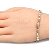 Oro Laminado Fancy Bracelet, Gold Filled Style Owl Design, Polished, Tricolor, 03.63.1958.1.08 (04 MM Thickness, 8 Inches Length)