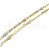 Oro Laminado Fancy Bracelet, Gold Filled Style Owl Design, Polished, Tricolor, 03.63.1958.1.08 (04 MM Thickness, 8 Inches Length)
