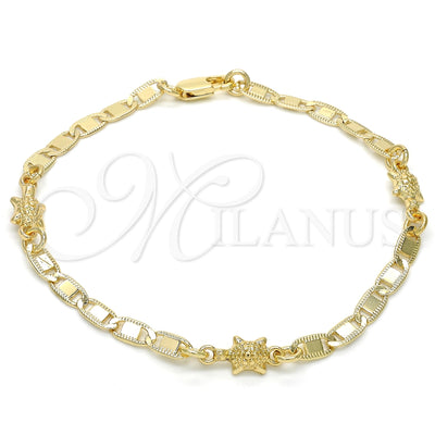 Oro Laminado Fancy Bracelet, Gold Filled Style Turtle Design, Polished, Golden Finish, 03.63.1959.08 (06 MM for wholesale, main product view
