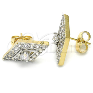 Gold Filled Ring — Stud Earring with White Cubic Zirconia Polished Two — main product view — SKU 124285 | Oro Laminado anillo — Stud Earring with blanco Cubic Zirconia pulido Two — SKU 124285