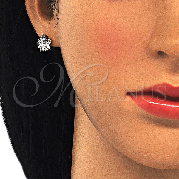 Gold Filled Ring — Stud Earring with White Cubic Zirconia Polished Two — alternate product view — SKU 124286 | Oro Laminado anillo — Stud Earring with blanco Cubic Zirconia pulido Two — SKU 124286