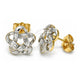 Arete Dormilona 02.210.0101.3 Oro Laminado, Diseño de Flor, con Zirconia Cubica Blanca, Pulido, Dos Tonos